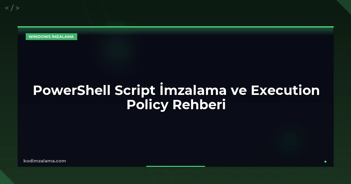 PowerShell Script İmzalama ve Execution Policy Rehberi